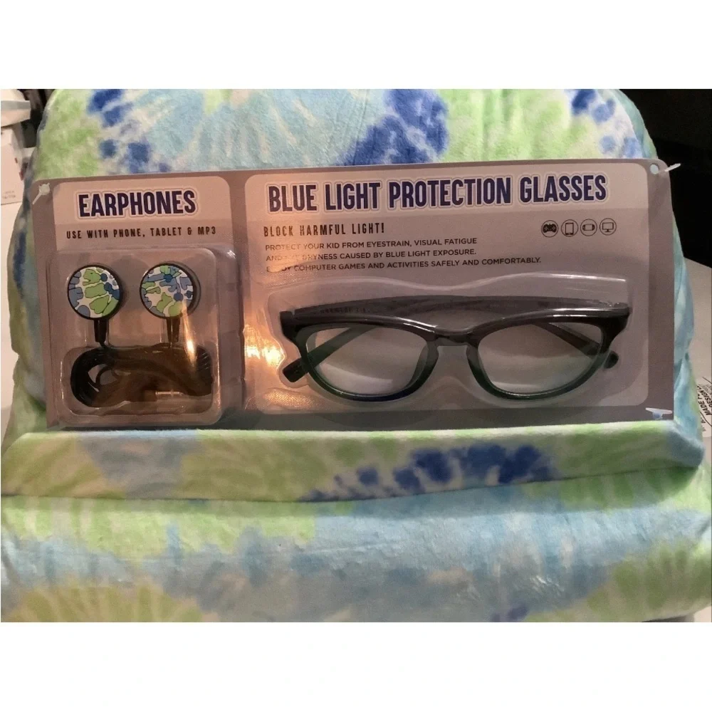 Portable Lap Desk Pillow 12x8x9In With Earphones & Blue Light Protection Glasses